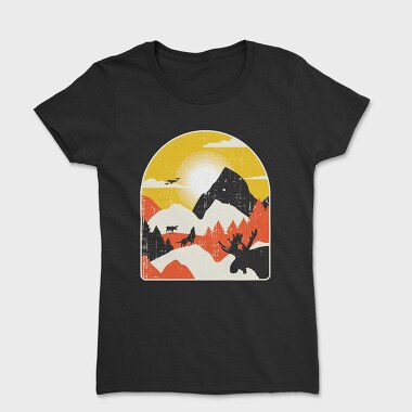 Mountains Wolf Moose, Women's T-Shirt