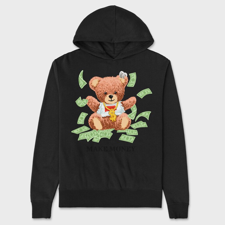 Make Money Bear, Унисекс Мъжко Суичър