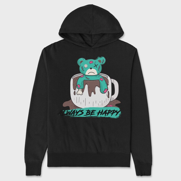 Always Be Happy Bear, Unisex Men's Hoodie