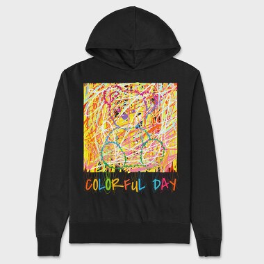 Colorful Day Teddy Bear, Unisex Men's Hoodie