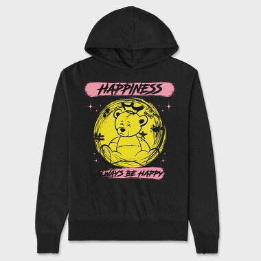 Always Be Happy Teddy Bear, Unisex Men's Hoodie