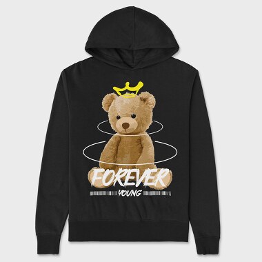 Unisex Men's Hoodie, Forever Young Bear