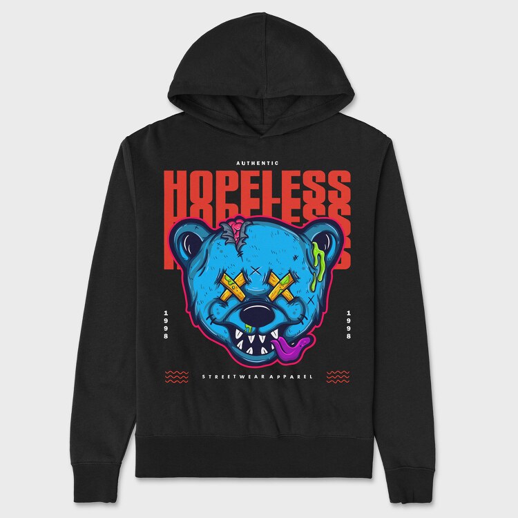 Hopeless Bear, Unisex Men's Hoodie