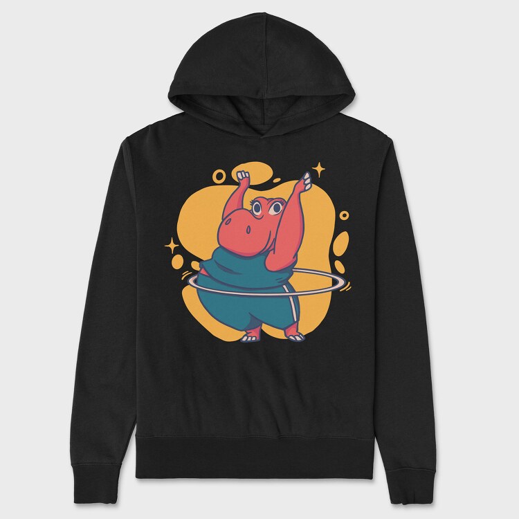 Hippo Hula Hoop, Unisex Men's Hoodie