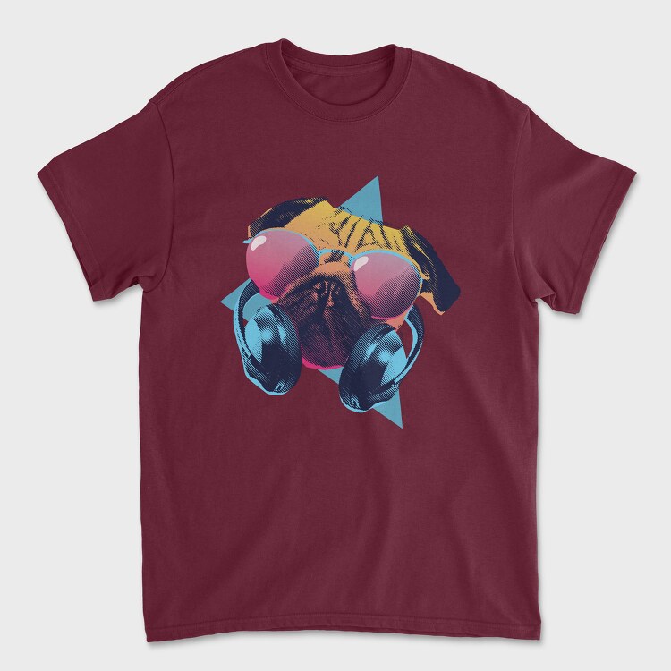 Retro Pug, Унисекс Мъжка Тениска