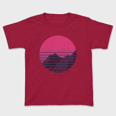 Retro Mountain, Kids' T-Shirt