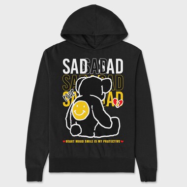 Sad Life Bear, Unisex Men's Hoodie