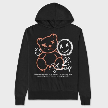 Be Yourself Teddy Bear, Unisex Men's Hoodie