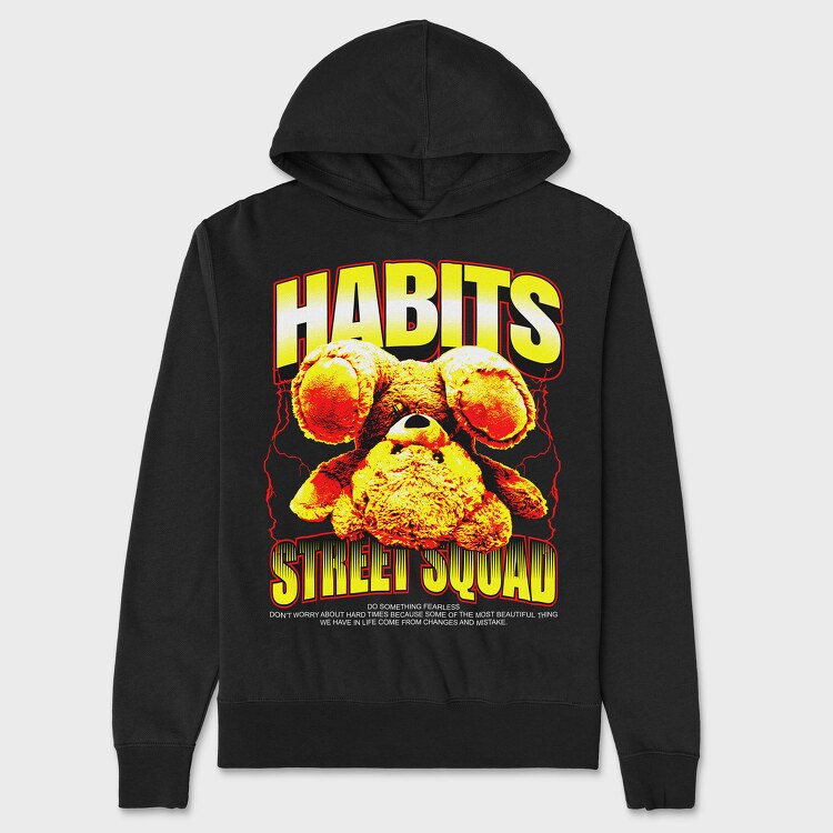 Habits Bear, Unisex Men's Hoodie