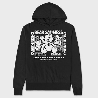 Overthinking Bear, Unisex Men's Hoodie