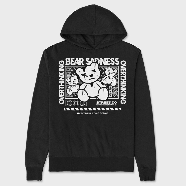 Overthinking Bear, Unisex Men's Hoodie