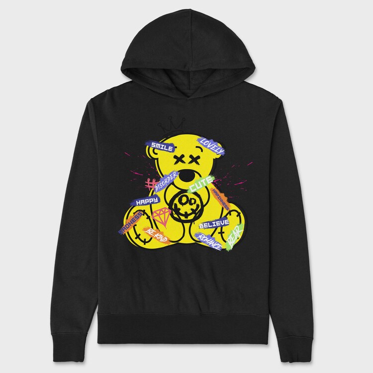 Yellow Teddy Bear, Unisex Men's Hoodie