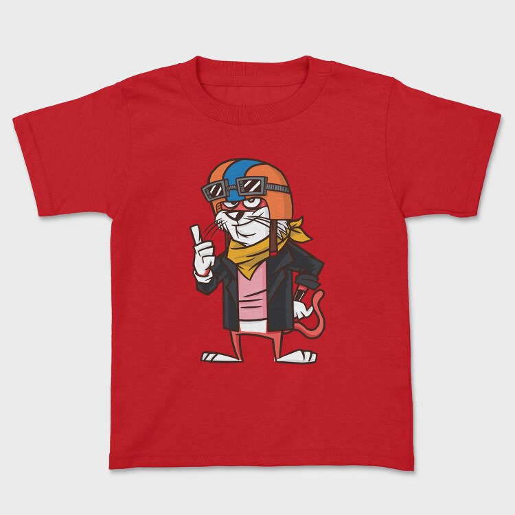 Cat Biker, Kids' T-Shirt