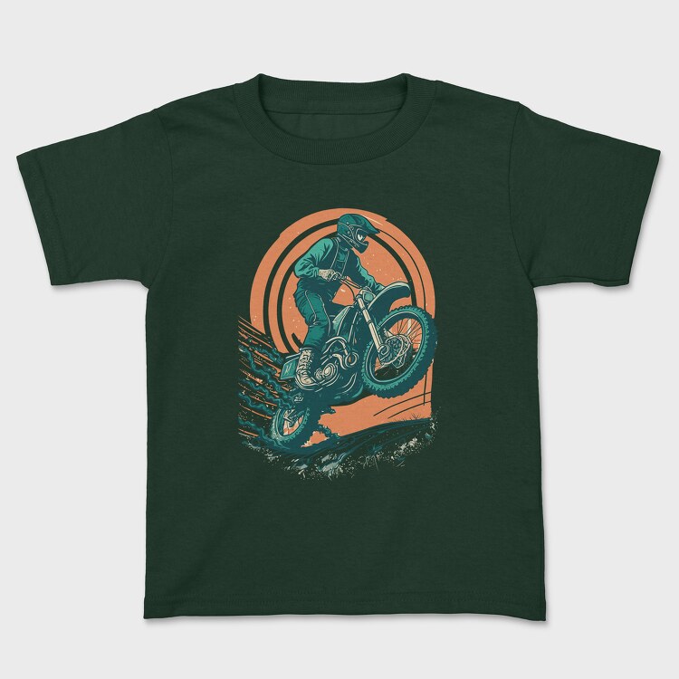 Biker Jumping Motocross Motorcycle, Kids' T-Shirt