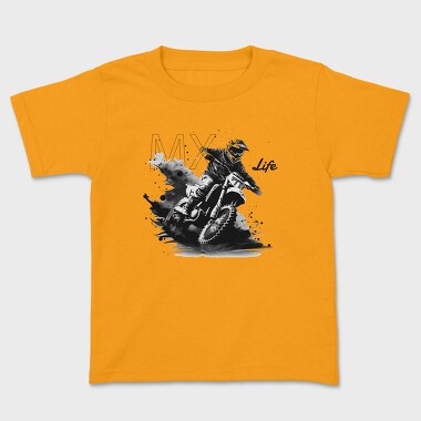 Motocross Rider Kicking Up Dirt Mx Life, Детска Тениска