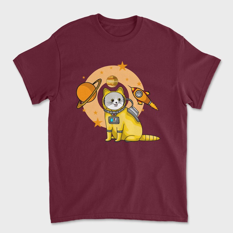 Astronaut Cat, Unisex Men's T-Shirt