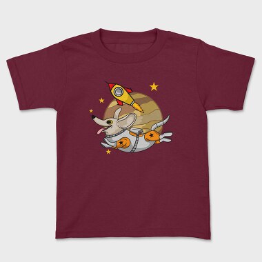 Astronaut Dog Rocket, Kids' T-Shirt