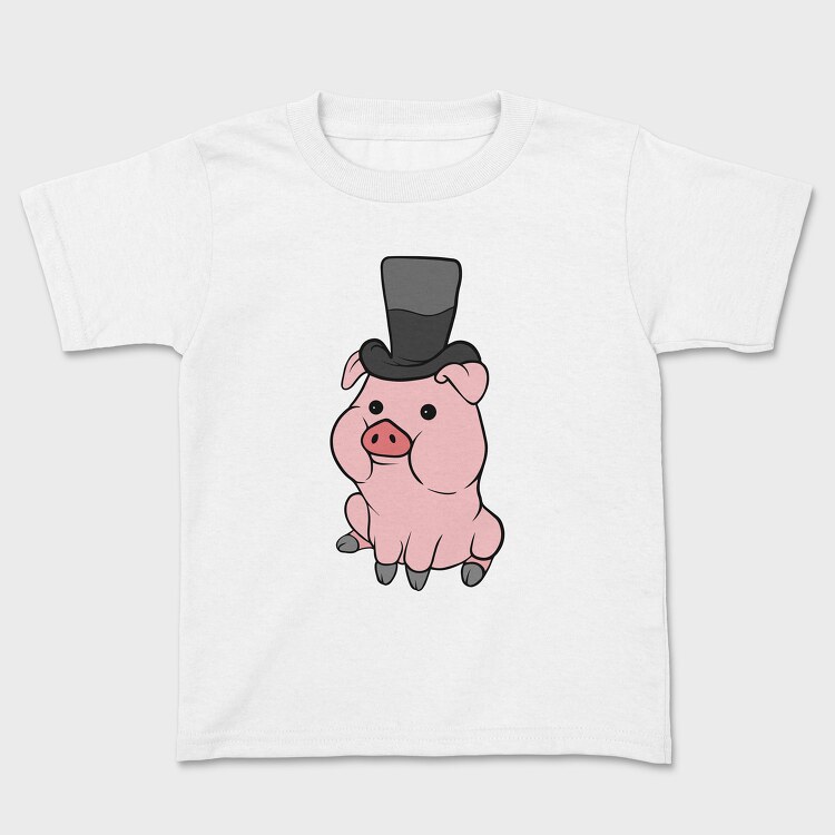 Cute Pig Hat, Детска Тениска