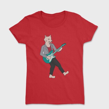 Dog Playing Guitar 10, Women's T-Shirt