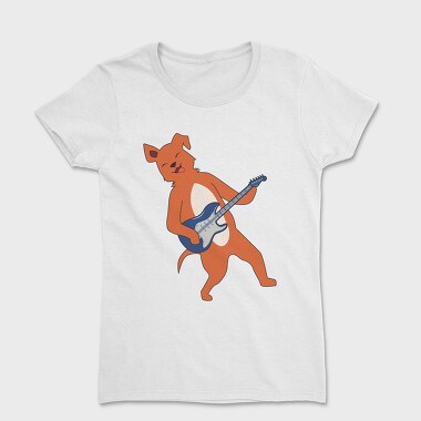 Dog Playing Guitar 14, Women's T-Shirt