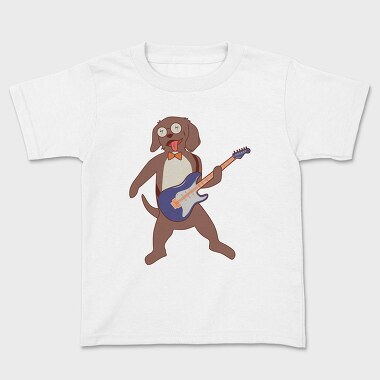 Dog Playing Guitar 2, Kids' T-Shirt