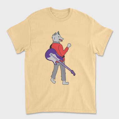 Dog Playing Guitar 7, Unisex Men's T-Shirt