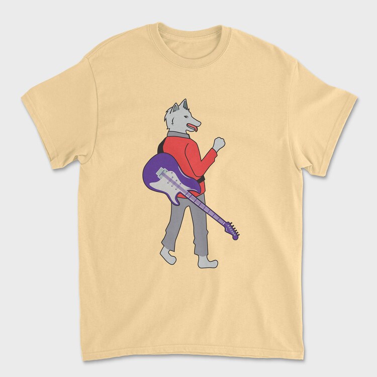 Dog Playing Guitar 7, Unisex Men's T-Shirt