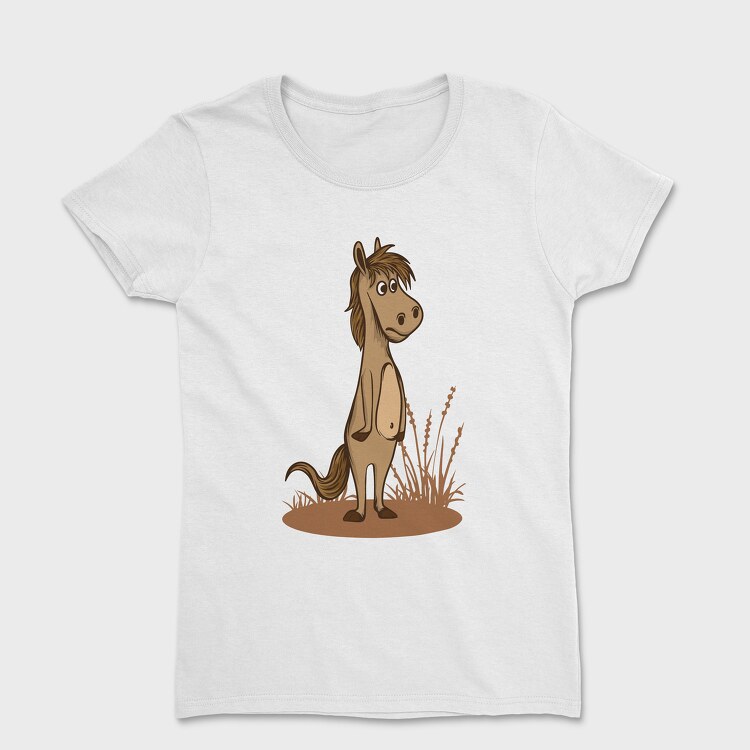 Women's T-Shirt, Horse Cartoon