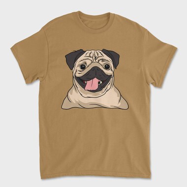 Pug Portrait, Унисекс Мъжка Тениска