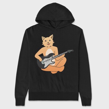 Dog Playing Guitar 12, Unisex Men's Hoodie
