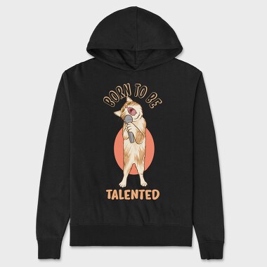 Unisex Men's Hoodie, Born to Be Talented Cat