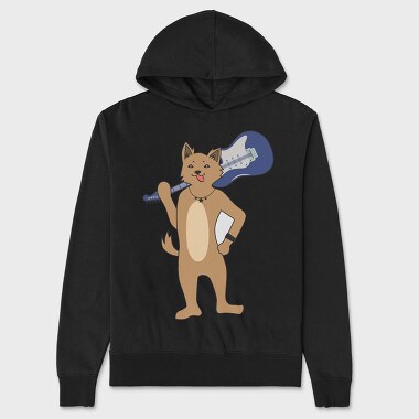 Dog Playing Guitar 8, Unisex Men's Hoodie