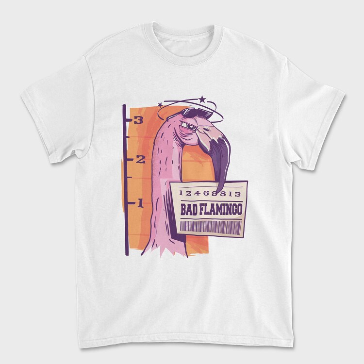 Bad Flamingo, Unisex Men's T-Shirt