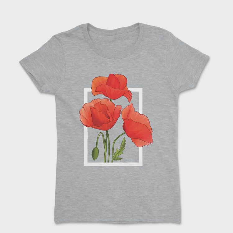 Watercolor Poppies, Women's T-Shirt