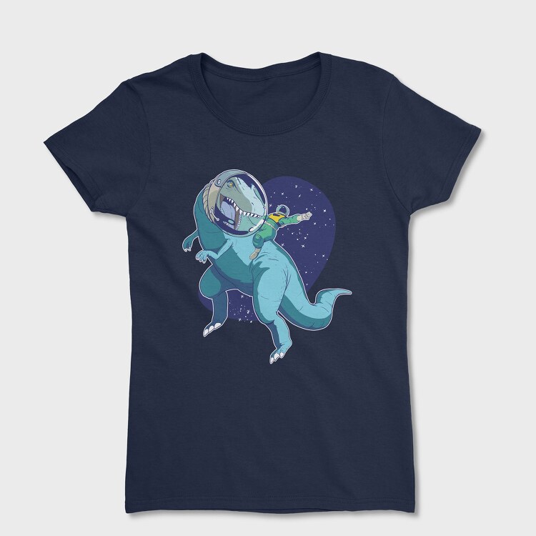 Astronaut Riding Dino, Women's T-Shirt
