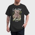 Lets Play Hard Teddy Bear, Unisex Men's T-Shirt