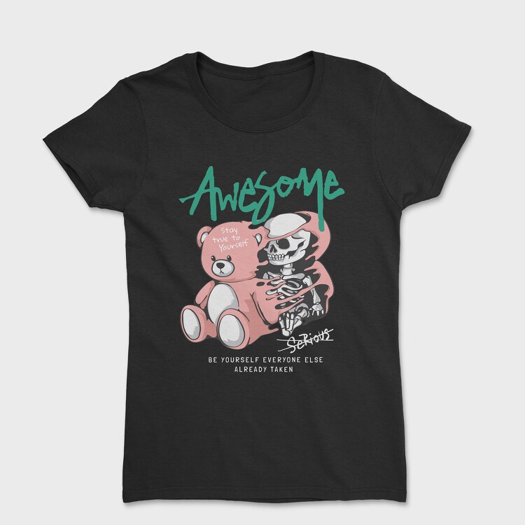 Awesome Skeleton Teddy, Women's T-Shirt