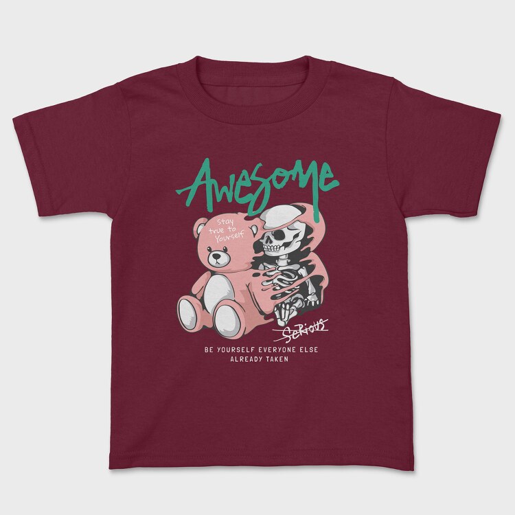 Awesome Skeleton Teddy, Kids' T-Shirt