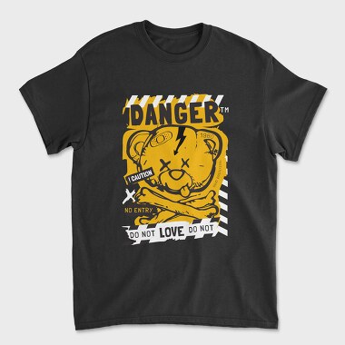 Danger Orange Teddy Bear, Unisex Men's T-Shirt