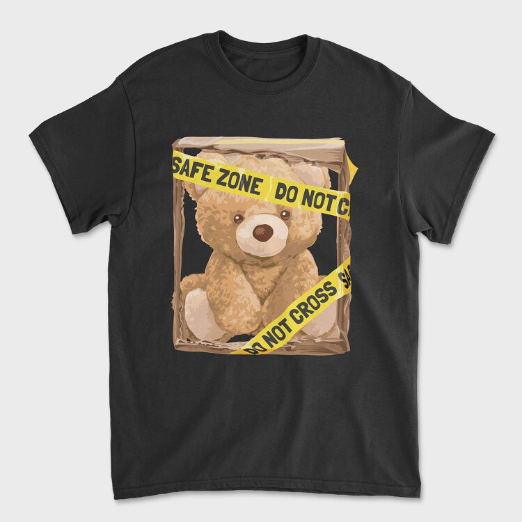 Do Not Cross Teddy Bear, Unisex Men's T-Shirt
