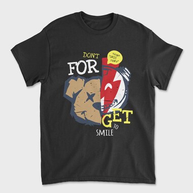 Dont Forget to Smile Teddy Bear, Unisex Men's T-Shirt