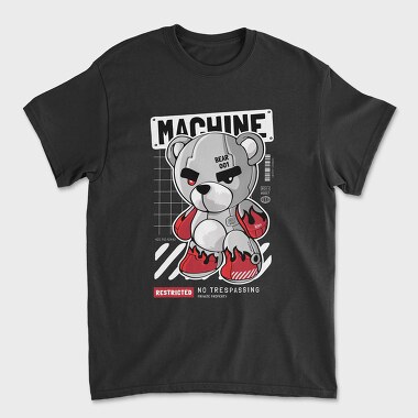 Machine Teddy Bear, Unisex Men's T-Shirt