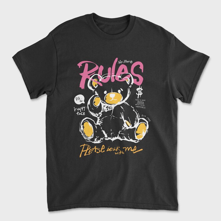 No More Rules Teddy, Унисекс Мъжка Тениска