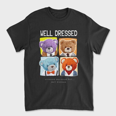 Well Dressed Teddy Bear, Unisex Men's T-Shirt