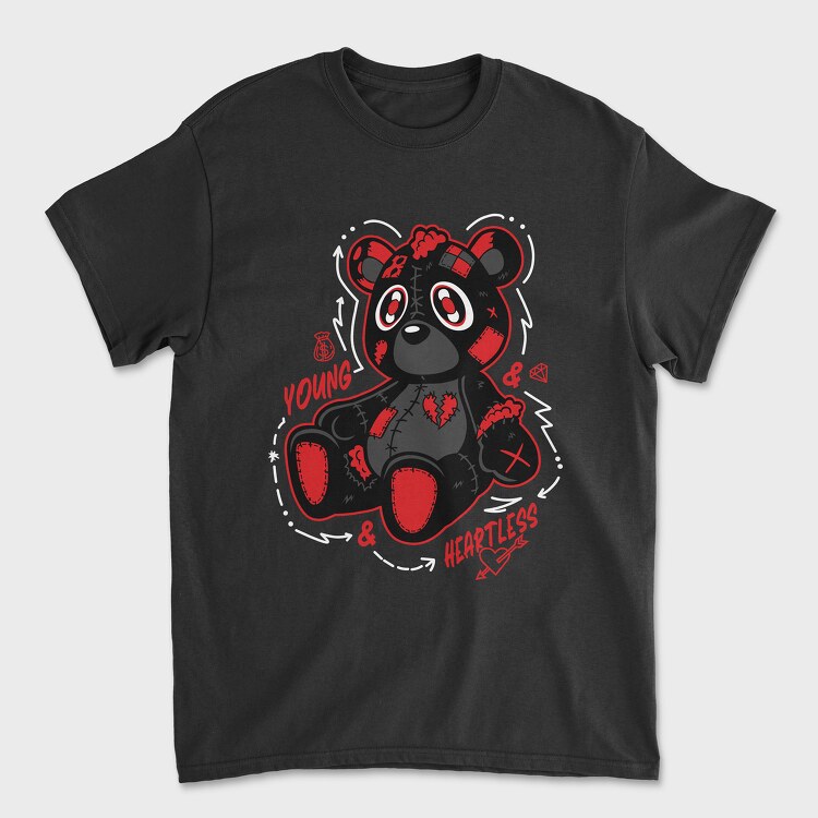 Young and Heartless Teddy, Унисекс Мъжка Тениска