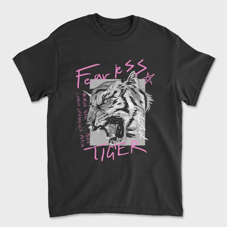 Fearless Tiger, Unisex Men's T-Shirt