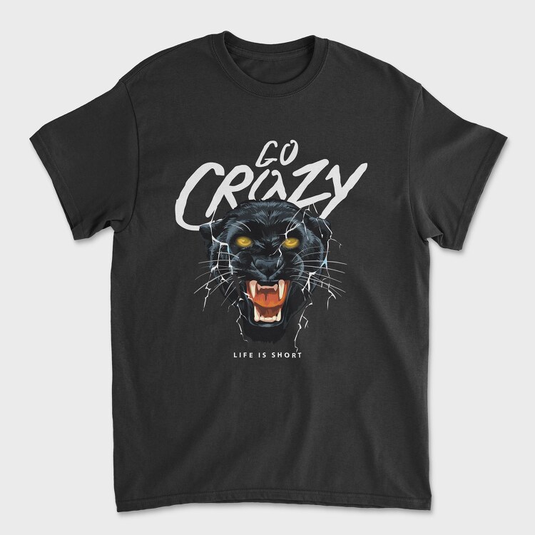 Go Crazy Black Panther, Unisex Men's T-Shirt