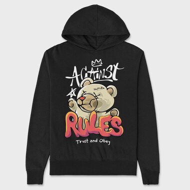 Against Rules Teddy, Unisex Men's Hoodie