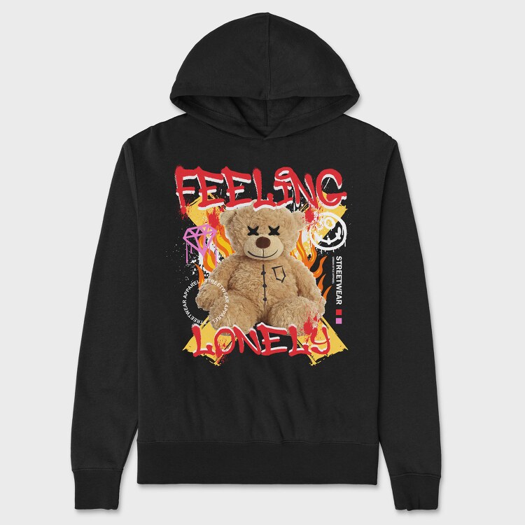 Feeling Lonely Teddy, Unisex Men's Hoodie