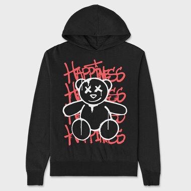 Happiness Teddy Bear, Unisex Men's Hoodie